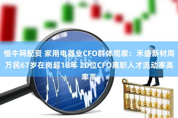 恒牛网配资 家用电器业CFO群体观察：禾盛新材周万民67岁在岗超18年 20位CFO离职人才流动率高